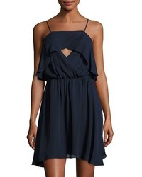 dunkelblaues Camisole-Kleid aus Seide