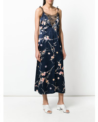 dunkelblaues Camisole-Kleid mit Blumenmuster von Giorgio Armani Vintage