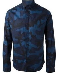 dunkelblaues Camouflage Hemd