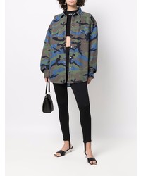 dunkelblaues Camouflage Jeanshemd von Vetements