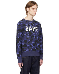 dunkelblaues Camouflage Sweatshirt von BAPE