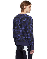 dunkelblaues Camouflage Sweatshirt von BAPE