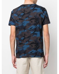 dunkelblaues Camouflage T-Shirt mit einem Rundhalsausschnitt von Tommy Hilfiger