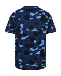 dunkelblaues Camouflage T-Shirt mit einem Rundhalsausschnitt von A Bathing Ape