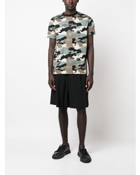 dunkelblaues Camouflage T-Shirt mit einem Rundhalsausschnitt von Karl Lagerfeld