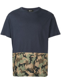 dunkelblaues Camouflage T-shirt von No.21