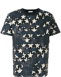 dunkelblaues Camouflage T-shirt von Valentino
