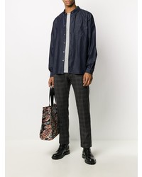 dunkelblaues Chambray Langarmhemd von PS Paul Smith