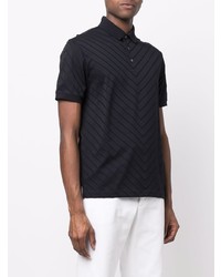 dunkelblaues Polohemd mit Chevron-Muster von Emporio Armani