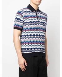 dunkelblaues Polohemd mit Chevron-Muster von Missoni