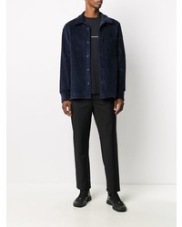 dunkelblaues Cordlangarmhemd von Acne Studios