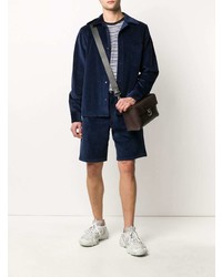 dunkelblaues Cordlangarmhemd von Acne Studios