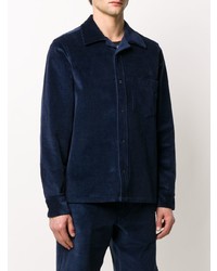 dunkelblaues Cordlangarmhemd von Acne Studios