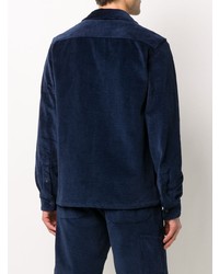 dunkelblaues Cordlangarmhemd von Acne Studios