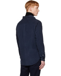 dunkelblaues Cordlangarmhemd von Norse Projects