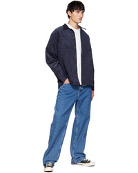 dunkelblaues Cordlangarmhemd von Nudie Jeans