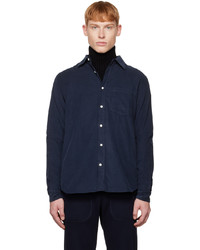 dunkelblaues Cordlangarmhemd von Norse Projects