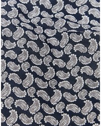 dunkelblaues Einstecktuch mit Paisley-Muster von Selected