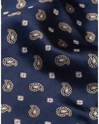 dunkelblaues Einstecktuch mit Paisley-Muster von Reclaimed Vintage