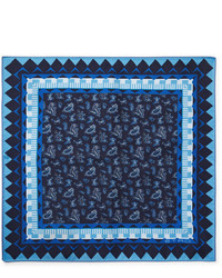 dunkelblaues Einstecktuch mit Paisley-Muster von Etro