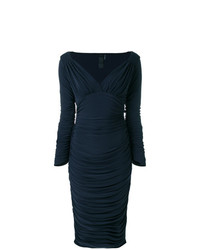 dunkelblaues figurbetontes Kleid von Norma Kamali