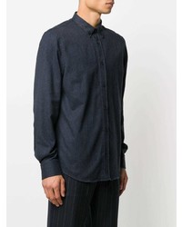 dunkelblaues Flanell Langarmhemd von Filippa K