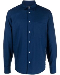 dunkelblaues Flanell Langarmhemd von Sandro
