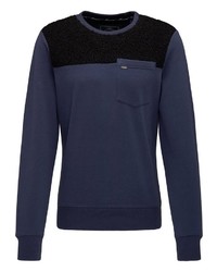 dunkelblaues Fleece-Sweatshirt von Dreimaster