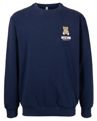dunkelblaues Fleece-Sweatshirt von Moschino