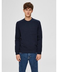 dunkelblaues Fleece-Sweatshirt von Selected Homme