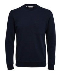 dunkelblaues Fleece-Sweatshirt von Selected Homme