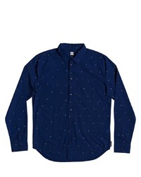 dunkelblaues gepunktetes Langarmhemd von DC Shoes