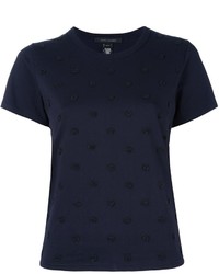 dunkelblaues gepunktetes T-shirt von Marc Jacobs