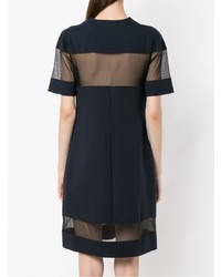 dunkelblaues gerade geschnittenes Kleid aus Netzstoff von Gloria Coelho