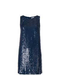 dunkelblaues gerade geschnittenes Kleid aus Pailletten von P.A.R.O.S.H.