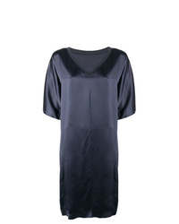 dunkelblaues gerade geschnittenes Kleid aus Seide von Fabiana Filippi