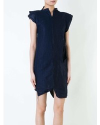 dunkelblaues gerade geschnittenes Kleid von Comme Des Garçons Vintage