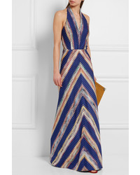 dunkelblaues Häkel Maxikleid von Missoni