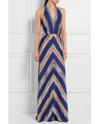 dunkelblaues Häkel Maxikleid von Missoni