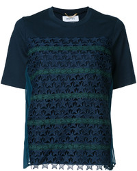 dunkelblaues Häkel T-shirt mit Sternenmuster von Muveil