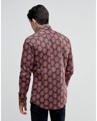 dunkelblaues Hemd mit Paisley-Muster von Scotch & Soda