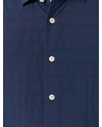 dunkelblaues Hemd mit Schottenmuster von Kiton