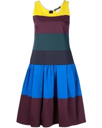 dunkelblaues horizontal gestreiftes Kleid von Odeeh