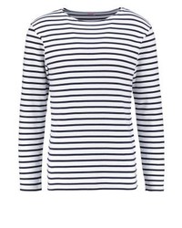 dunkelblaues horizontal gestreiftes Langarmshirt von Armor Lux