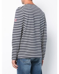 dunkelblaues horizontal gestreiftes Langarmshirt von A.P.C.