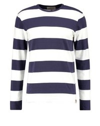 dunkelblaues horizontal gestreiftes Langarmshirt von Ralph Lauren
