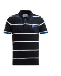 dunkelblaues horizontal gestreiftes Polohemd von Camp David