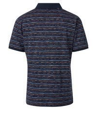 dunkelblaues horizontal gestreiftes Polohemd von Casamoda