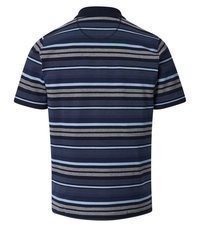 dunkelblaues horizontal gestreiftes Polohemd von Casamoda