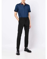 dunkelblaues horizontal gestreiftes Polohemd von Paul Smith